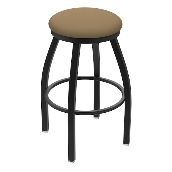 36" Swivel X-Tall Bar Stool, Black Wrinkle, Canter Sand Seat